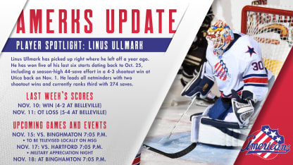 20171114 Amerks Update Graphic Linus Ullmark