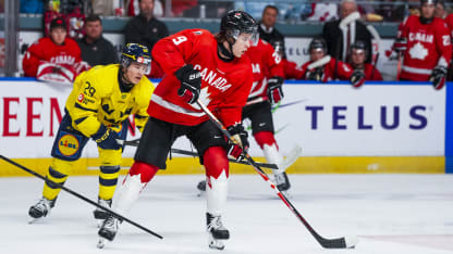 Gavin McKenna CAN playing against SWE