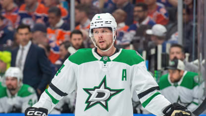Miro Heiskanen #4 of the Dallas Stars in action during Game Four of the Western Conference Finals of the 2025 Stanley Cup Playoffs against the Edmonton Oilers at Rogers Place on May 27, 2025, in Edmonton, Alberta, Canada. (Photo by Andy Devlin/NHLI via Getty Images)