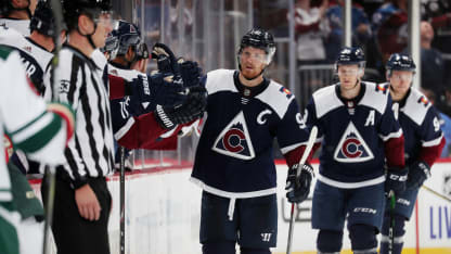 Gabriel Landeskog celebrate Minnesota Wild Third Jersey 2019 October 5