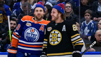 David Pastrnak Leon Draisaitl play together for first time