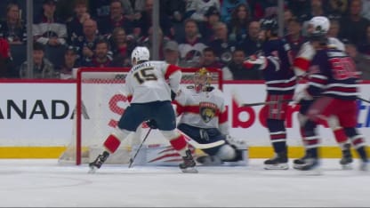 Tarasov denies Scheifele with the pad