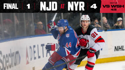 DEVILS AT RANGERS 3/31/26 GAME STORY