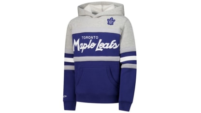 Youth Mitchell & Ness Blue Head Coach Pullover Hoodie