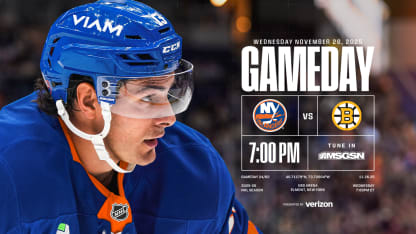 Game Preview: Islanders vs Bruins Nov. 26