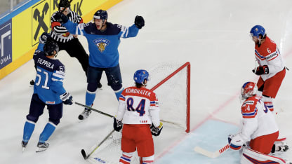 Mikko Rantanen Finland IIHF World Championship May 8, 2017 celebrate