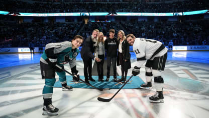 Joe Thornton puck drop Sharks game Hall of Fame induction