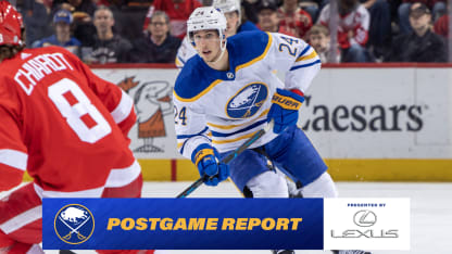 20230406 Sabres Red Wings Cozens Mediawall Postgame Report