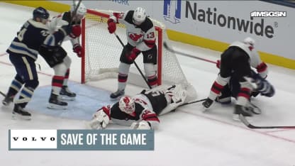 NJD@CBJ: Allen with a great save against Boone Jenner