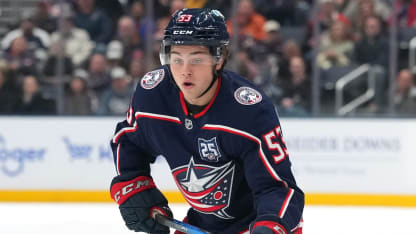 luca pinelli impressing in debut with blue jackets 
