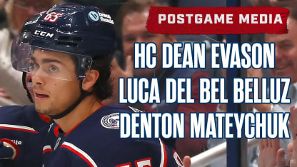 Luca Del Bel Belluz, Denton Mateychuk and Head Coach Dean Evason | Postgame Media