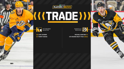 Penguins Acquire Defenseman Luke Schenn and Forward Tommy Novak from Nashville in Exchange for Michael Bunting and a 2026 Fourth-Round Draft Pick