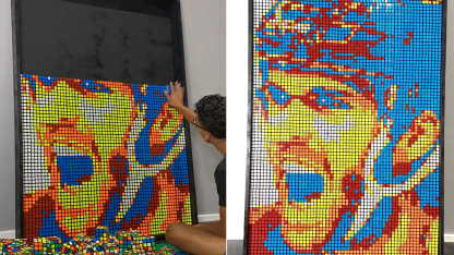 Rubik's Cube portrait honors Connor McDavid