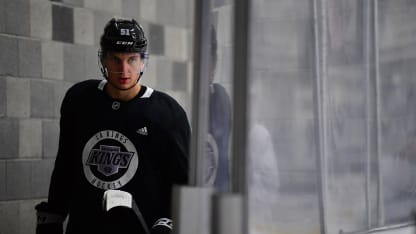 Jakub Dvorak #51 of the Los Angeles Kings during Los Angeles Kings Development Camp at Toyota Sports Performance Center on July 3, 2024 in El Segundo, California. (Photo by Gary A. Vasquez/NHLI via Getty Images)