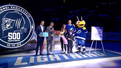 Tampa Bay Lightning honor Andrei Vasilevskiy for 500 NHL games