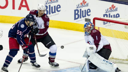 Semyon Varlamov Duncan Siemens Columbus Blue Jackets 2018 March 8