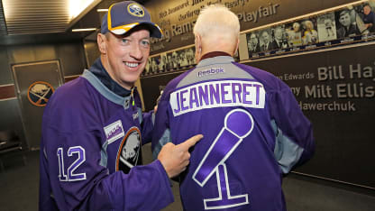 Jim Kelly Rick Jeanneret Hockey Fights Cancer 2014