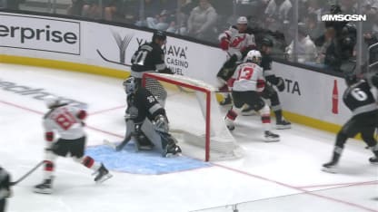 NJD@LAK: Hischier scores goal against Darcy Kuemper