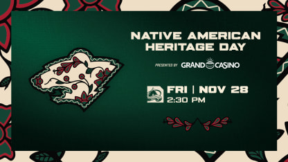 MINNESOTA WILD TO CELEBRATE NATIVE AMERICAN HERITAGE DAY ON NOV. 28 51124