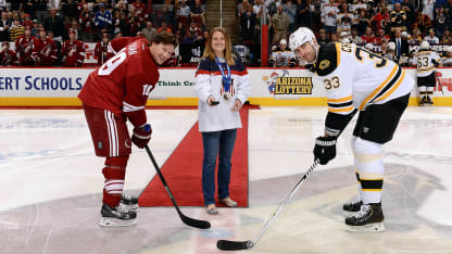 Lyndsey Fry puck drop ARI BOS