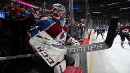 Philipp Grubauer warmup pregame Anaheim Ducks 2019 October 29