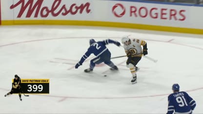 BOS@TOR: Pastrnak scores goal against Anthony Stolarz