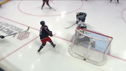 WPG@CBJ: Provorov scores goal against Connor Hellebuyck