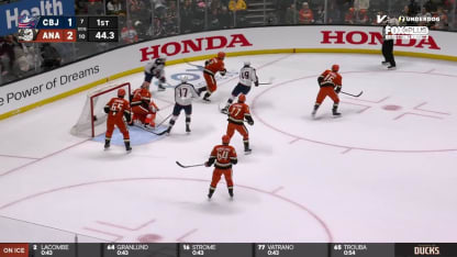 CBJ@ANA: Dostal with a great save against Kent Johnson