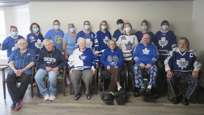 Granny O’Reilly 103 years old residents and staff of her old age home, Seaforth Ontario