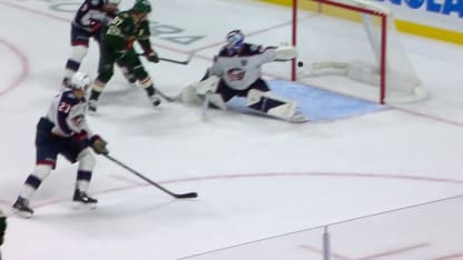 CBJ@MIN: Kaprizov scores PPG against Elvis Merzlikins