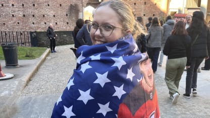 Fan in NJD America flag
