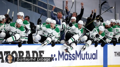 Stars bench win badge Lepage