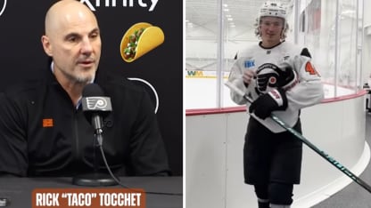 Rick Tocchet Taco nickname Flyers Trevor Zegras