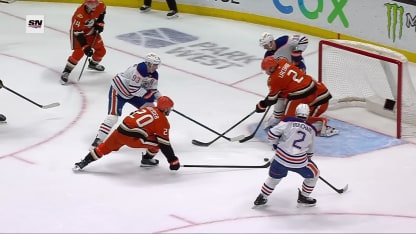 EDM@ANA: Bouchard scores goal against Lukas Dostal