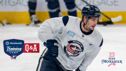 sean monahan blue jackets training camp interview