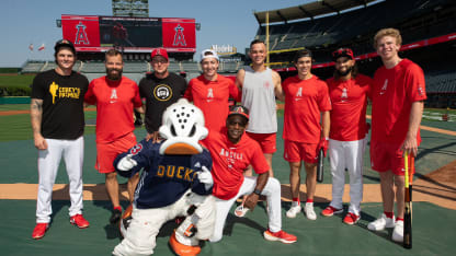 Anaheim Ducks attend Los Angeles Angels game