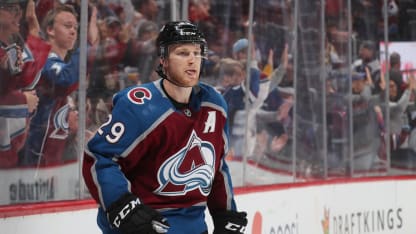 Nathan MacKinnon celebrate tongue Philadelphia Flyers 2018 October 6