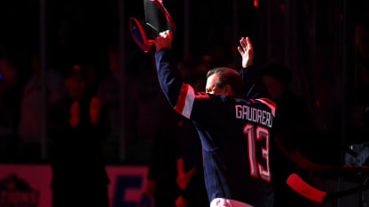 Mike Eruzione wears Gaudreau jersey at 4 Nations Face-Off final