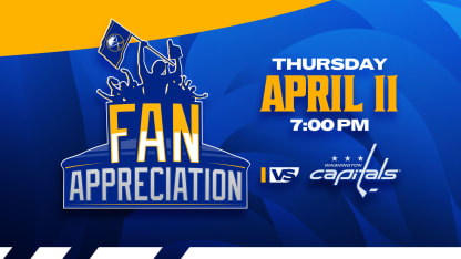 buffalo sabres to host fan appreciation night this thursday april 11 at keybank center giveaways prizes
