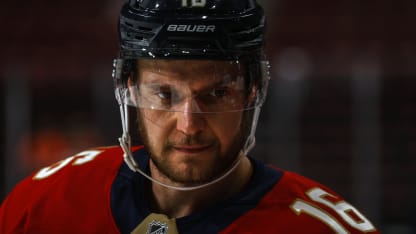 Aleksander Barkov #16 of the Florida Panthers skates the ice during warm ups prior to the start of their game against the Nashville Predators at the Amerant Bank Arena on November 7, 2024 in Sunrise, Florida. (Photo by Eliot J. Schechter/NHLI via Getty Images)