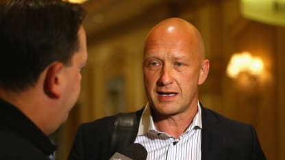 Columbus Blue Jackets General Manager Jarmo Kekalainen meets with the media following the NHL General managers Meetings at the Bellagio Las Vegas on June 23, 2015 in Las Vegas, Nevada. (Photo by Bruce Bennett/Getty Images)