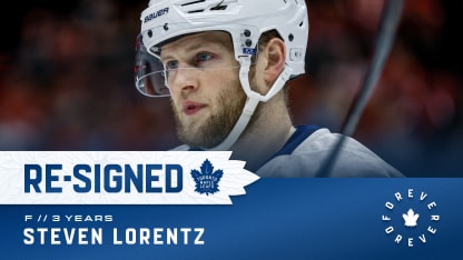 Maple Leafs Re-sign Forward Steven Lorentz