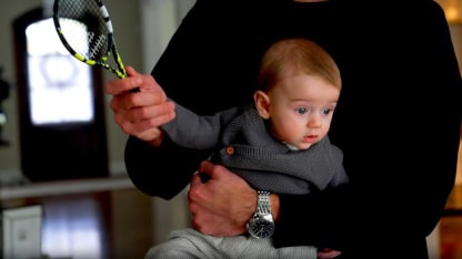 Binnington's baby has tennis skills