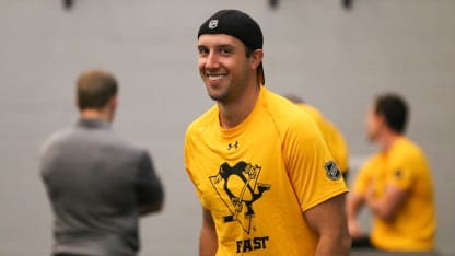 Nick Bonino training camp fitness testing smiling