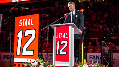 Watch: Eric Staal Jersey Retirement Speech