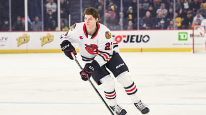 Rockford IceHogs forward Lukas Reichel (27)