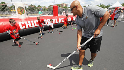 Mayers hockey with kids