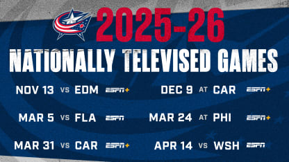 blue jackets 2025 26 national tv schedule espn