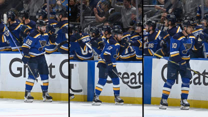 Blues tally 3 in 2:06