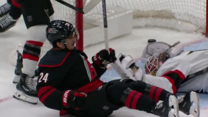 OTT@CAR: Aho scores goal against James Reimer